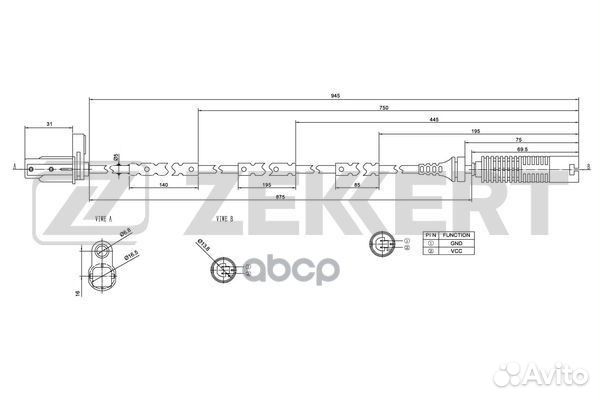 Zekkert Датчик ABS задн. BMW 3 (E90 E91 E92) 04- 1