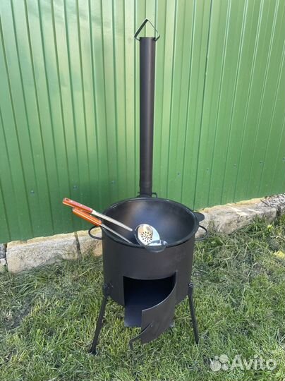 Казан чугунный 12 литров с печкой