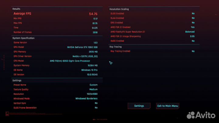 Игровой компьютер fx 8350/gtx 1060/16gb
