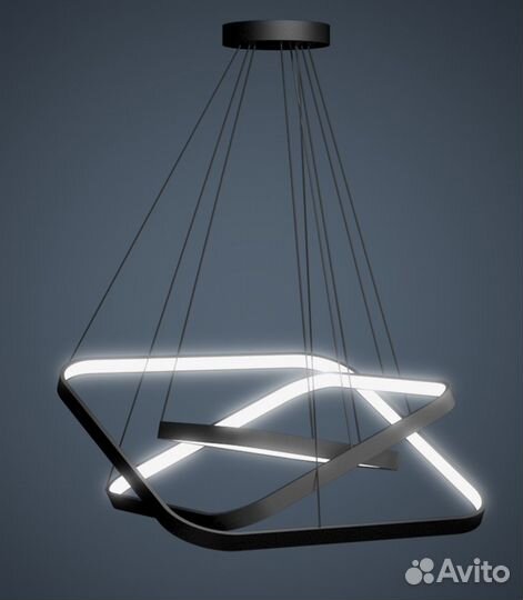 Светодиодная люстра в форме 3-х Квадратов