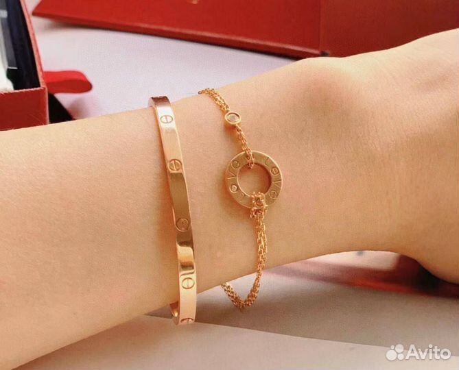 Браслет cartier love жёлтый