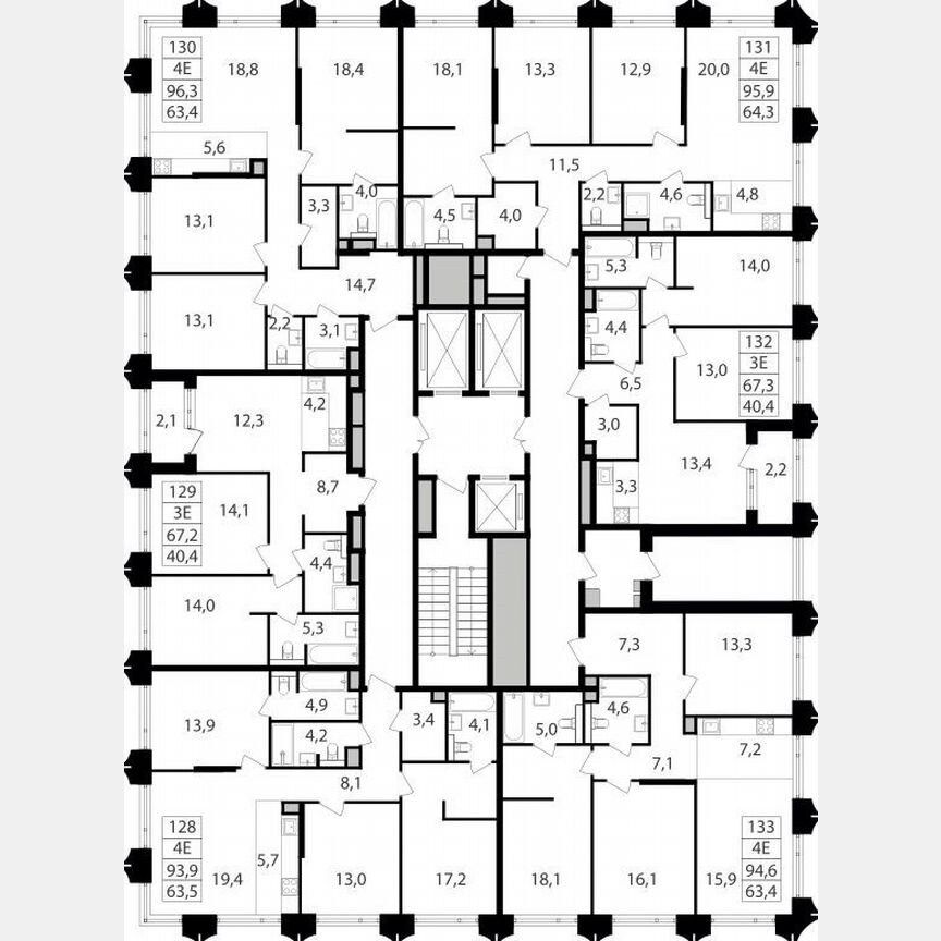 2-к. квартира, 65,1 м², 23/25 эт.