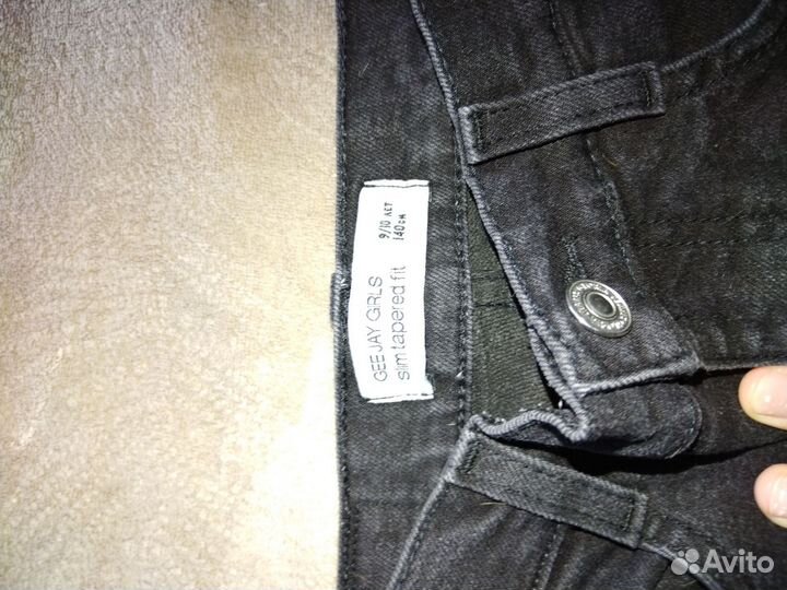 Джинсы для девочки черные 140