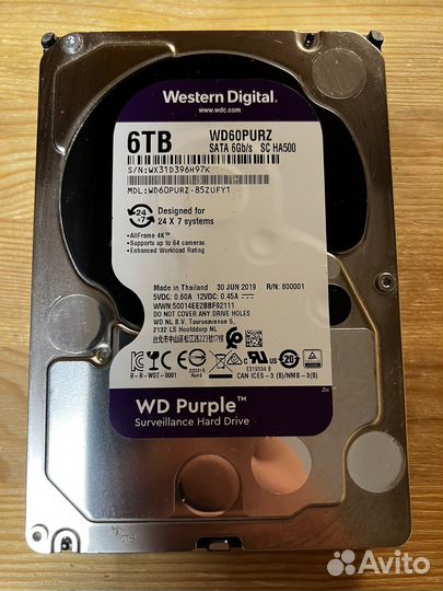 WD purple 6 tb жесткий диск