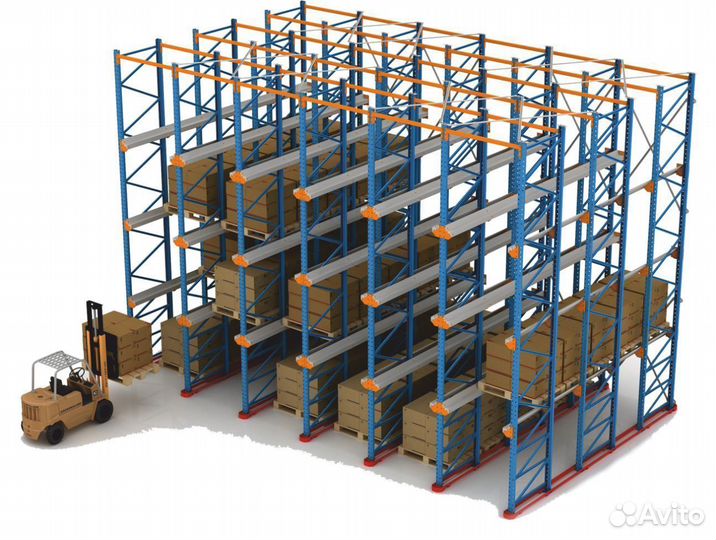 Набивные (глубинные) стеллажи для склада