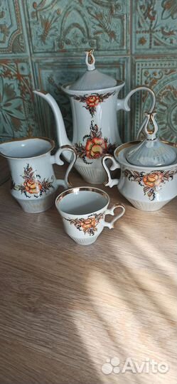 Кофейный сервиз Жёлтая роза,Барановский фзд