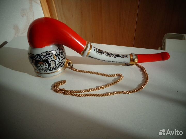 Фарфоровая статуэтка трубка старинная СССР