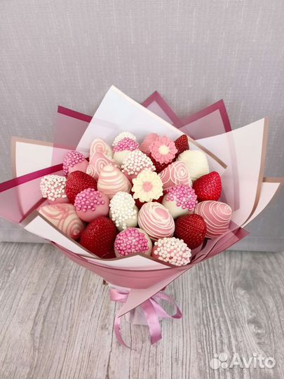 Букеты из клубники в шоколаде