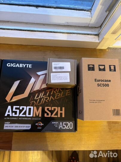 Новый комплект Ryzen 5 5600 + a520m s2h + кулер