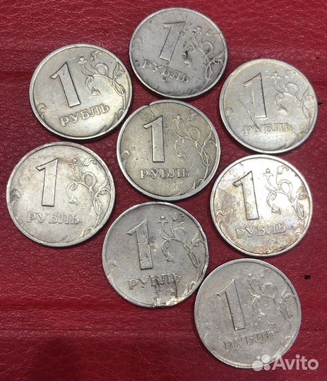 Монеты - 1 рубль 1997 с заводским браком