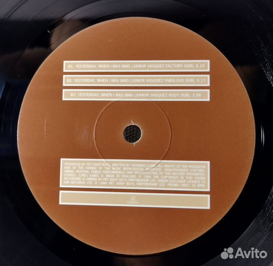 Pet Shop Boys Yesterday When I Was Mad UK 1994 NM