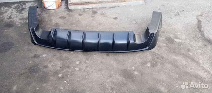 Юбка заднего бампера двойной выхлоп lancer 10