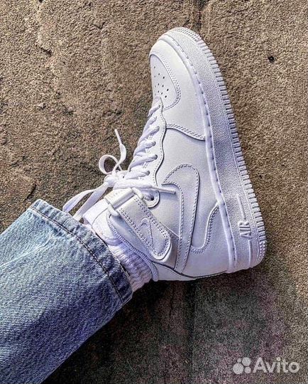 Кроссовки Зимние Nike Air Force Mid Utility White