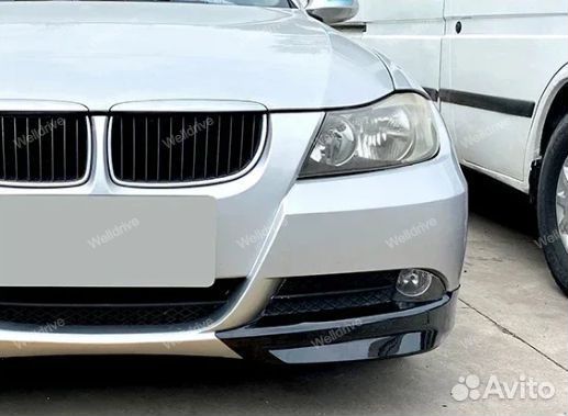 Клыки BMW 3 E90 E91 дорестайлинг черный глянец