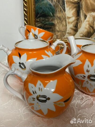 Чайный сервиз СССР Дулево Тигровая лилия