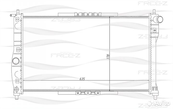 Радиатор free-Z KK0138 chevrolet lanos 1.5/1.6 M/T