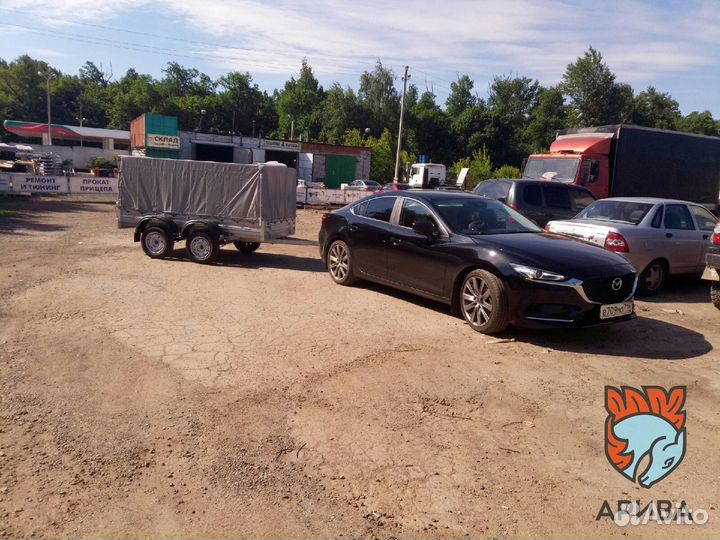 Двухосный прицеп с тентом 110 см мзса 817733.012