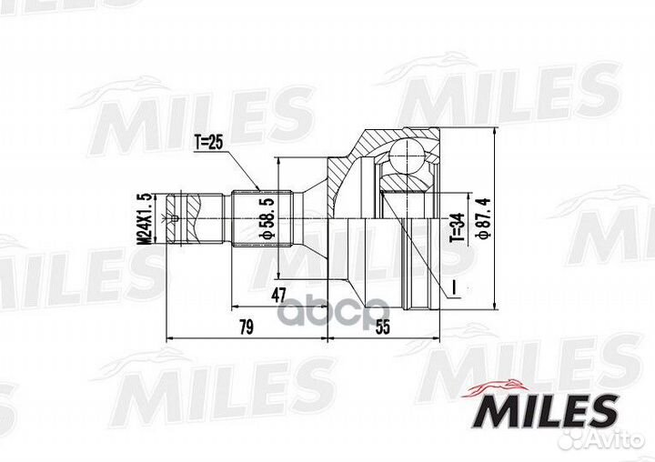 ШРУС наружный citroen C5 1.6-2.0 01- (с ABS) (G