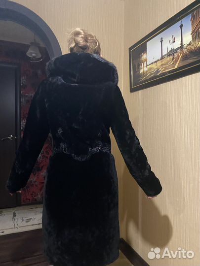 Шуба мутоновая с норкой