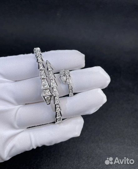 Золотой комплект Bvlgari 37 гр 3.7 ct