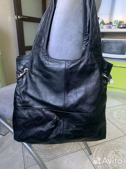 Сумка шопер кожаная