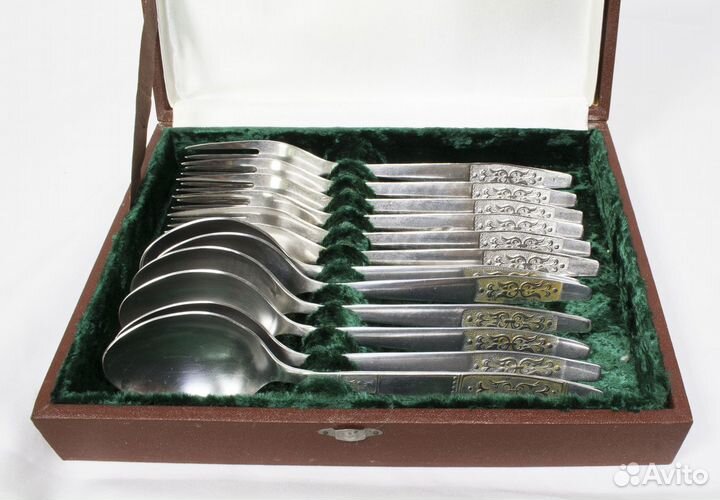 Набор столовых предметов 12 шт, ложки и вилки, нер