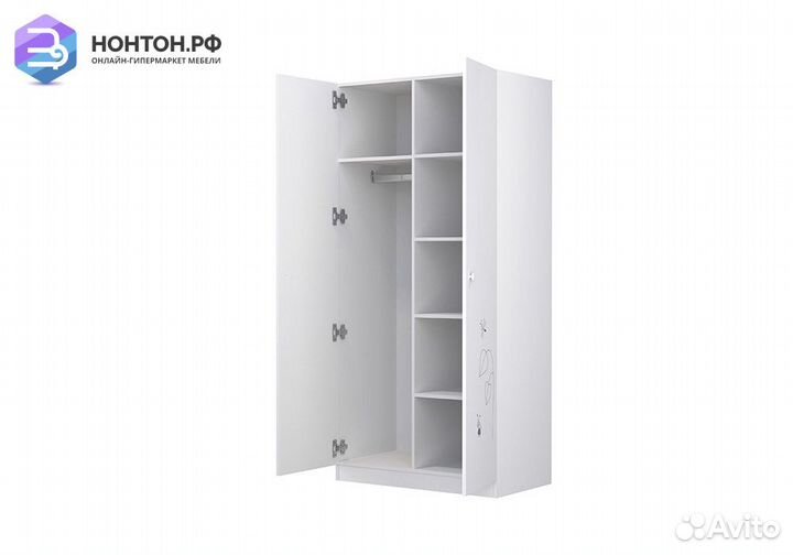 Шкаф двухдверный Polini kids French 1230 Amis белы