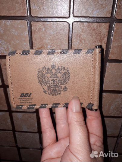 Зажим для денег новый кожа