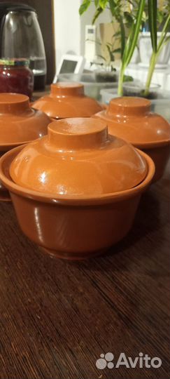 Глиняный горшок для запекания в наличие 4шт