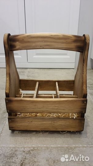 Ящик деревянный переноска для пива - подарок для М