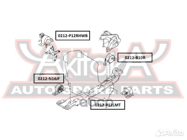 Опора двигателя (спереди) 0212-N16JF asva