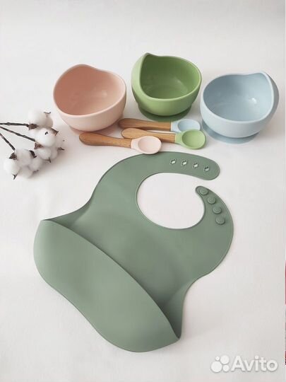 Набор из тарелочки с присоской и ложкой