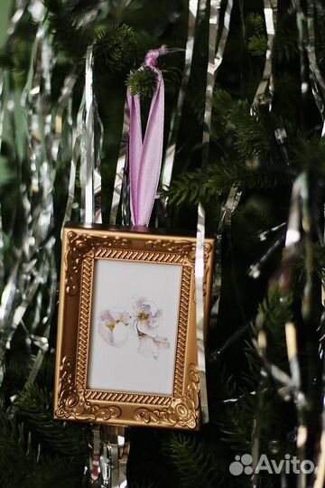 Интерьерная картина цветы золото ручная работа