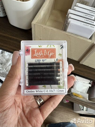 Ресницы для наращивания lash&go ombre white