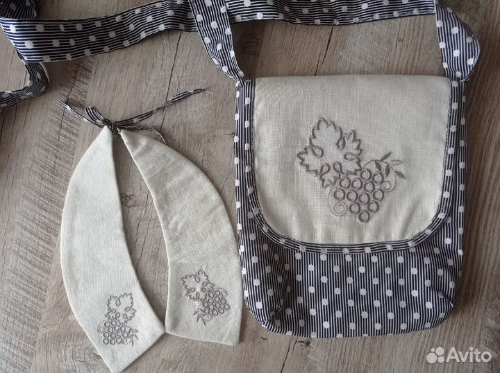 Сумочка и съемный воротничок ручной работы