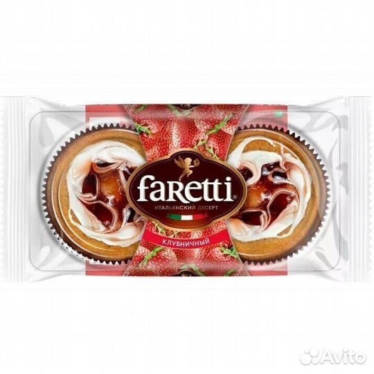 Пирожное faretti Флоренция Клубничное 130 г