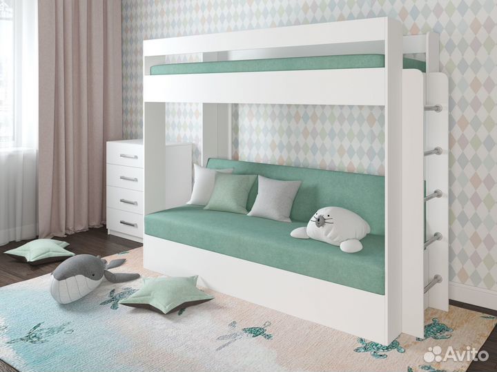 Двухъярусная кровать с диваном