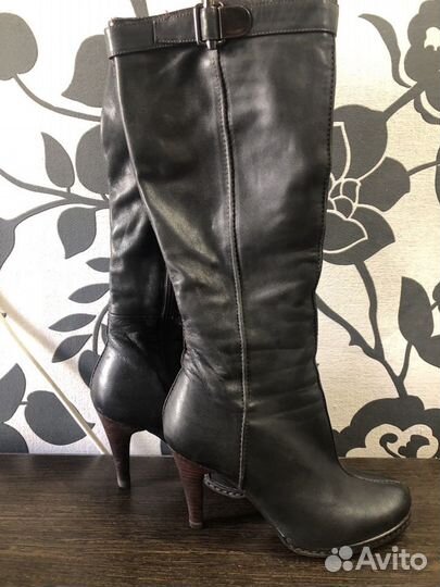 Женские сапоги из натуральной кожи, 36 размер