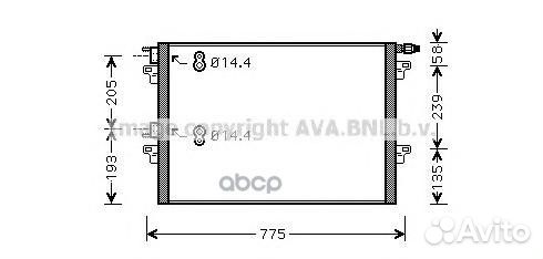 Радиатор кондиционера RTA5297 Ava