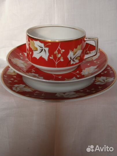 Чайная пара тройка клиновые листья