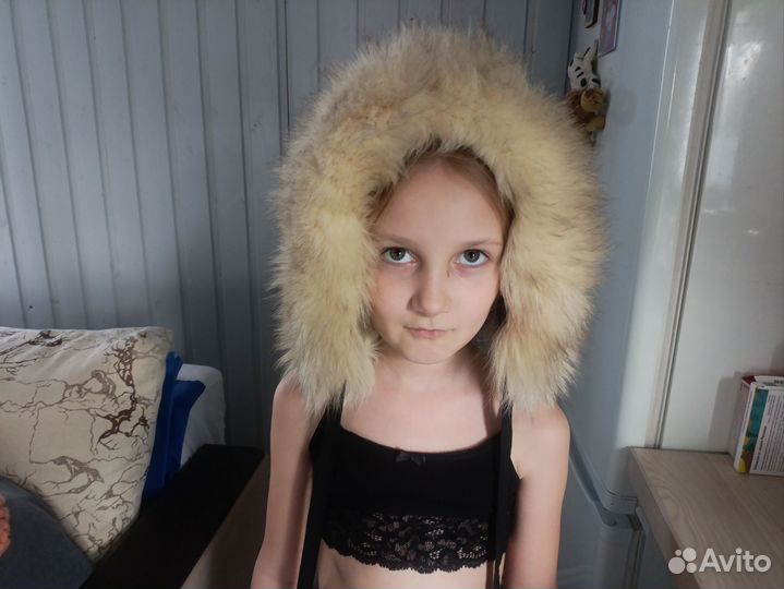 Шапка зимняя для девочки с натуральным помпоном