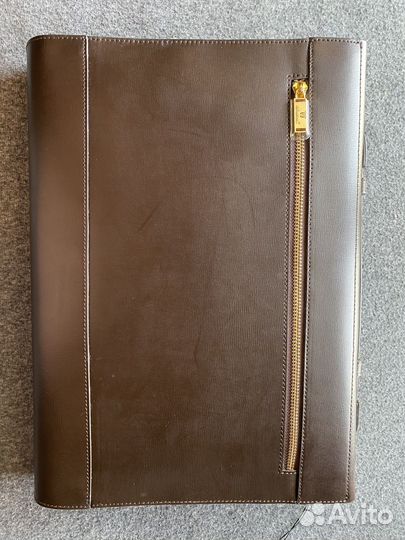 Мужской кожаный портфель коричневый