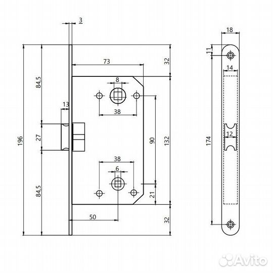 Замок межкомнатный Apecs 5300-WC-CR, хром