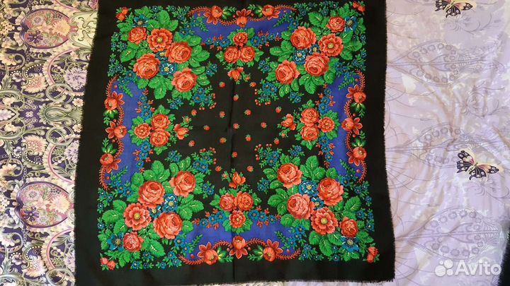 Павловопосадский платок шерсть