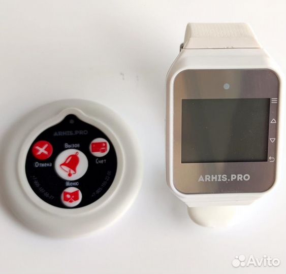 Беспроводная кнопка вызова официанта с часами