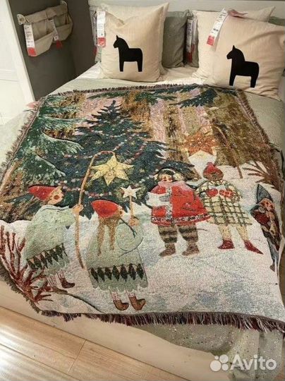 Новогодний декор ковер покрывало