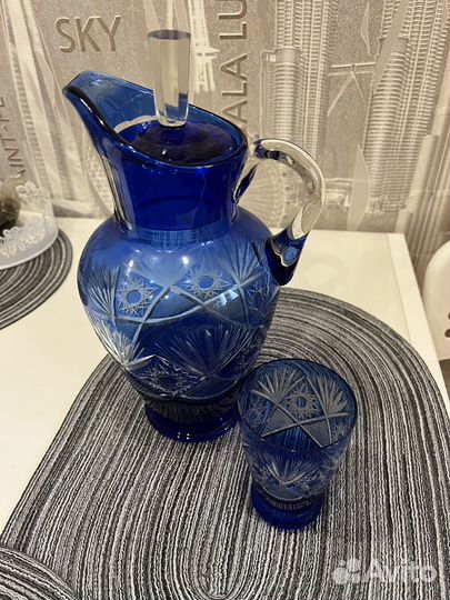 Синий советский хрусталь