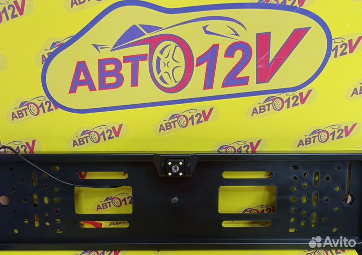 Камера заднего вида на рамке черная 4 LED