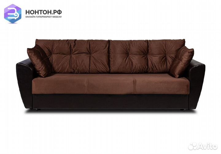 Диван еврокнижка Мадейра Lux темно-коричневый / ко