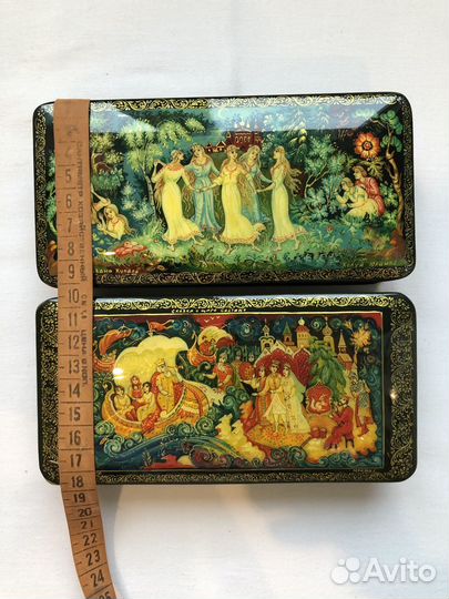 Шкатулки лаковая миниатюра